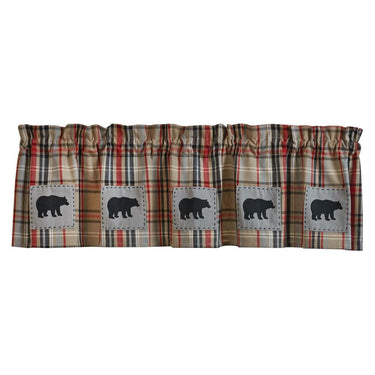 Bear Country Plaid Patch Valance Park Designs - The Fox Decor